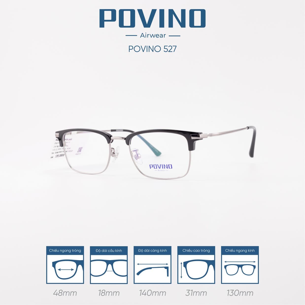 Gọng kính POVINO 527 - Ảnh 3