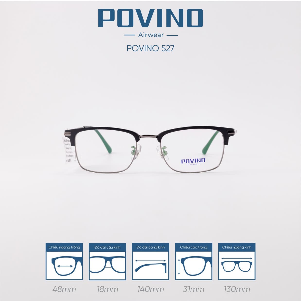 Gọng kính POVINO 527 - Ảnh 1