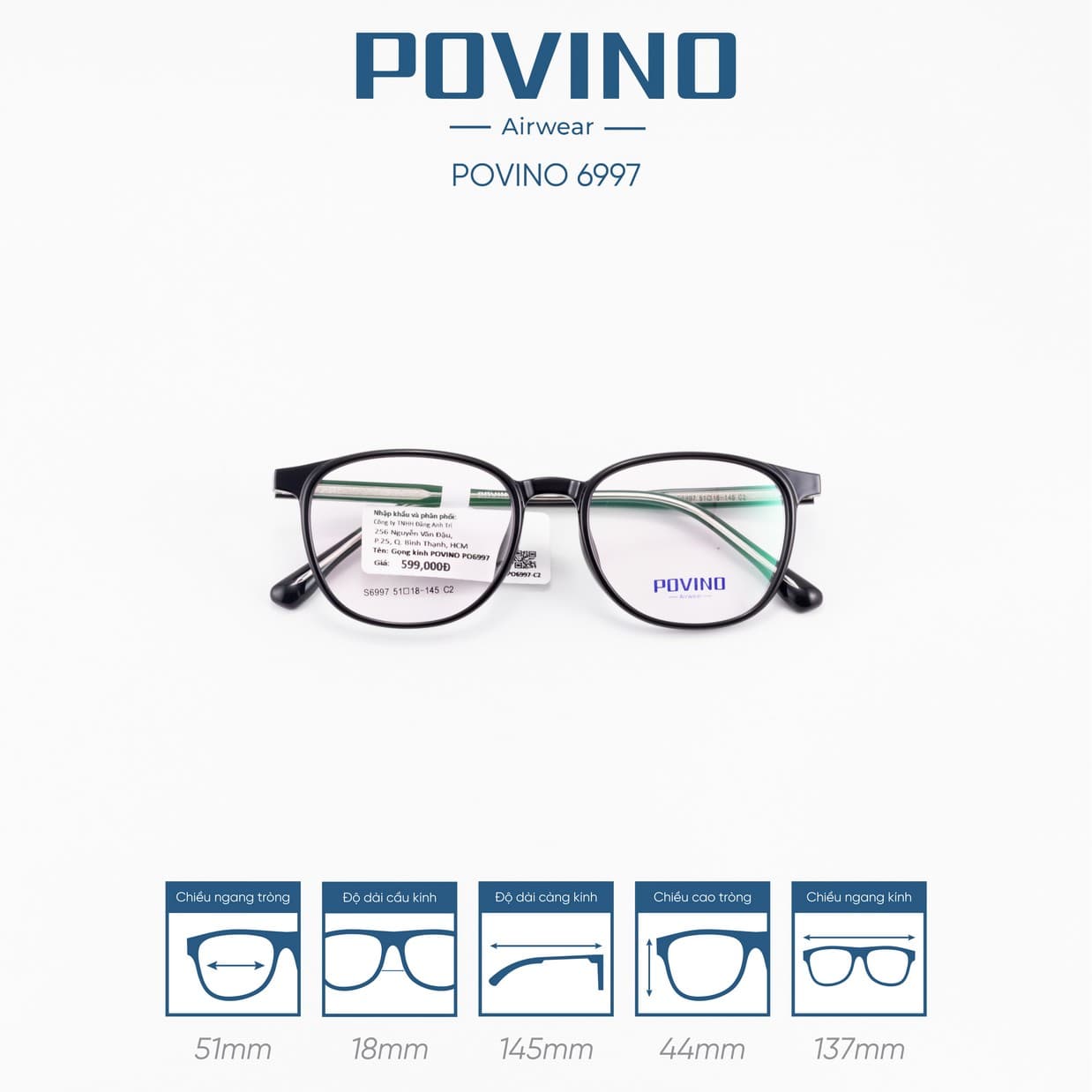 Gọng kính POVINO 6997 - Ảnh 2