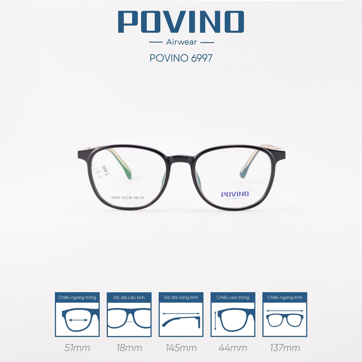 Gọng kính POVINO 6997 - Ảnh 1