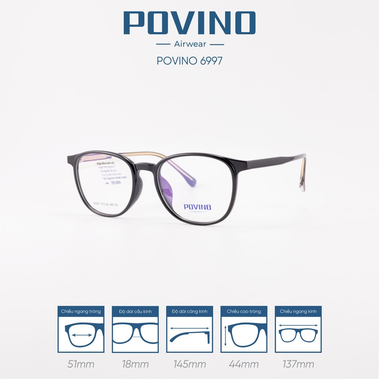Gọng kính POVINO 6997 - Ảnh 4