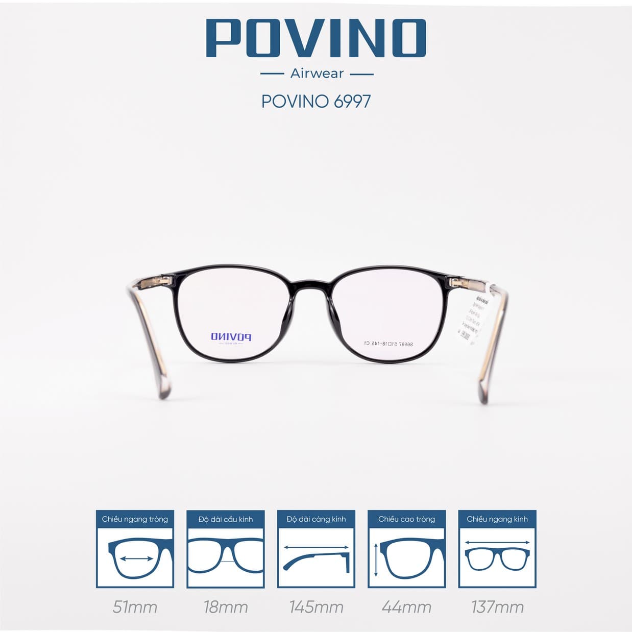Gọng kính POVINO 6997 - Ảnh 5