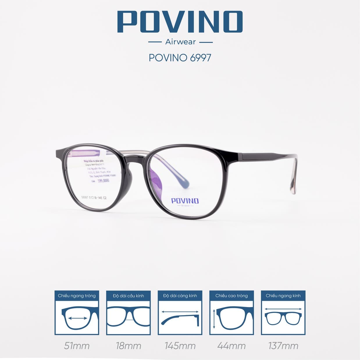 Gọng kính POVINO 6997 - Ảnh 6