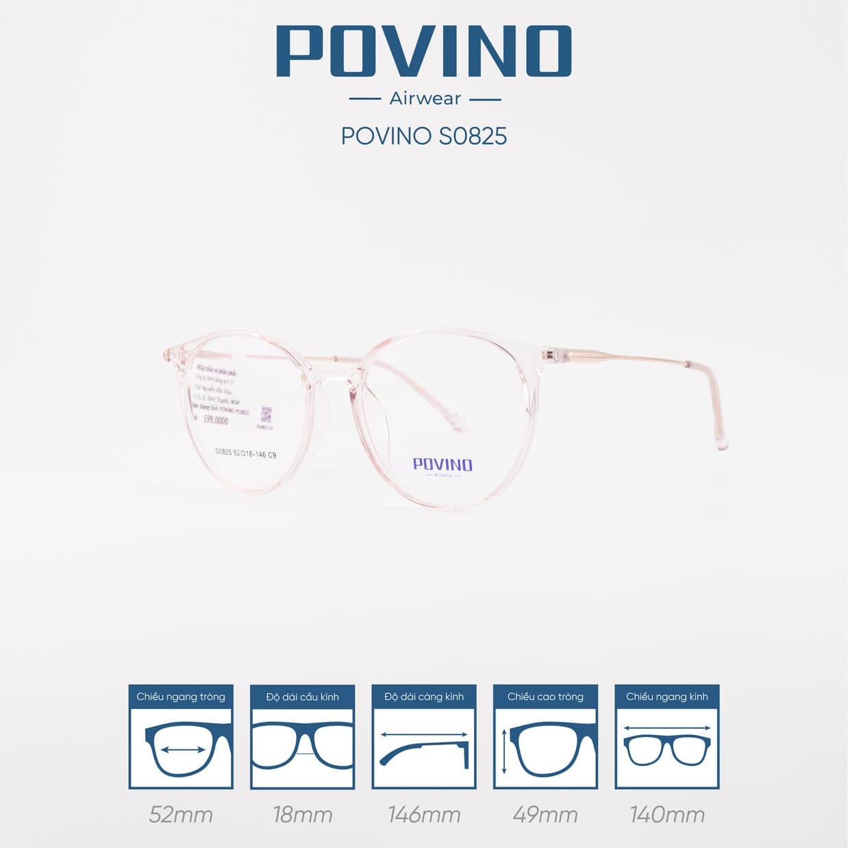 Gọng kính POVINO 0825 - Ảnh 3