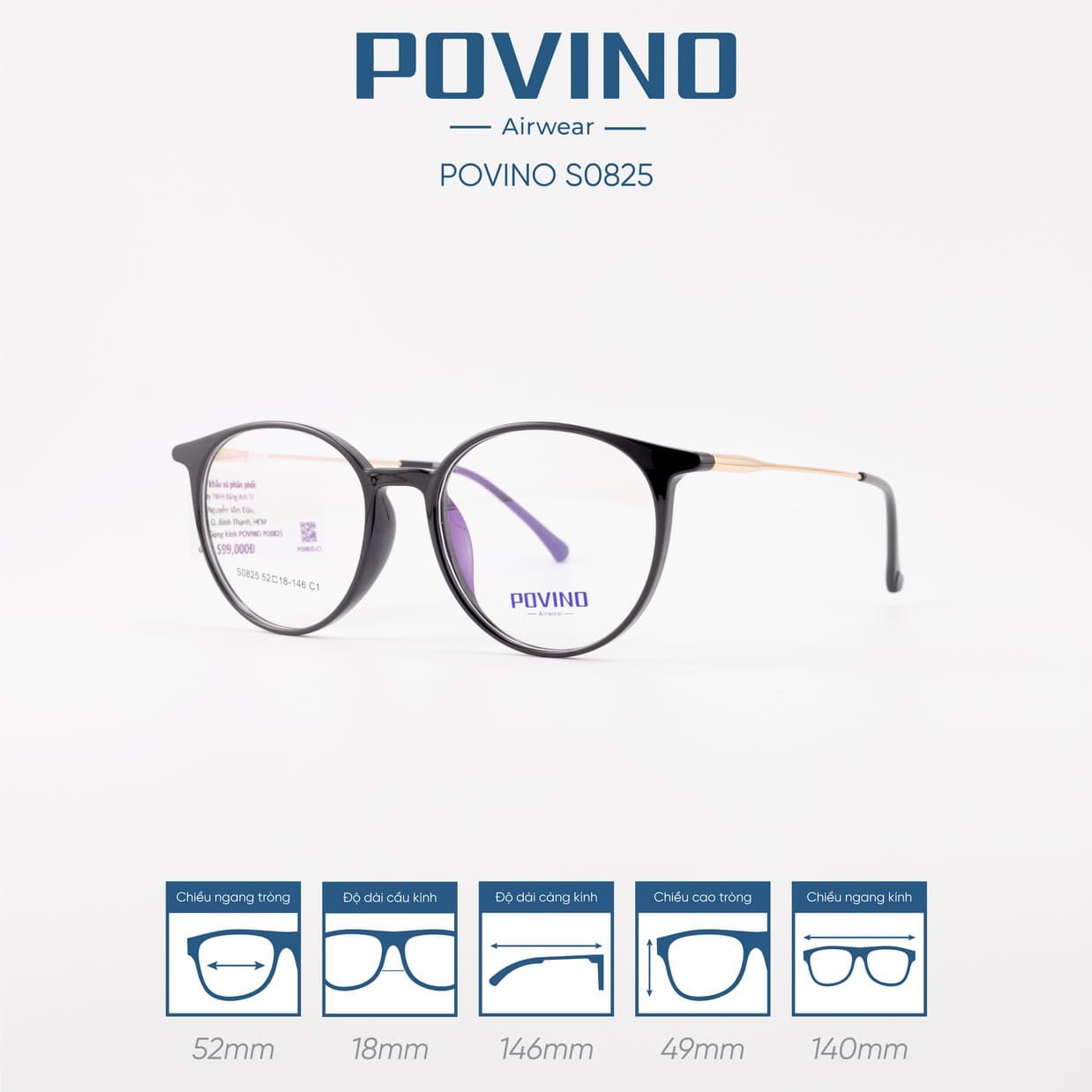 Gọng kính POVINO 0825 - Ảnh 4
