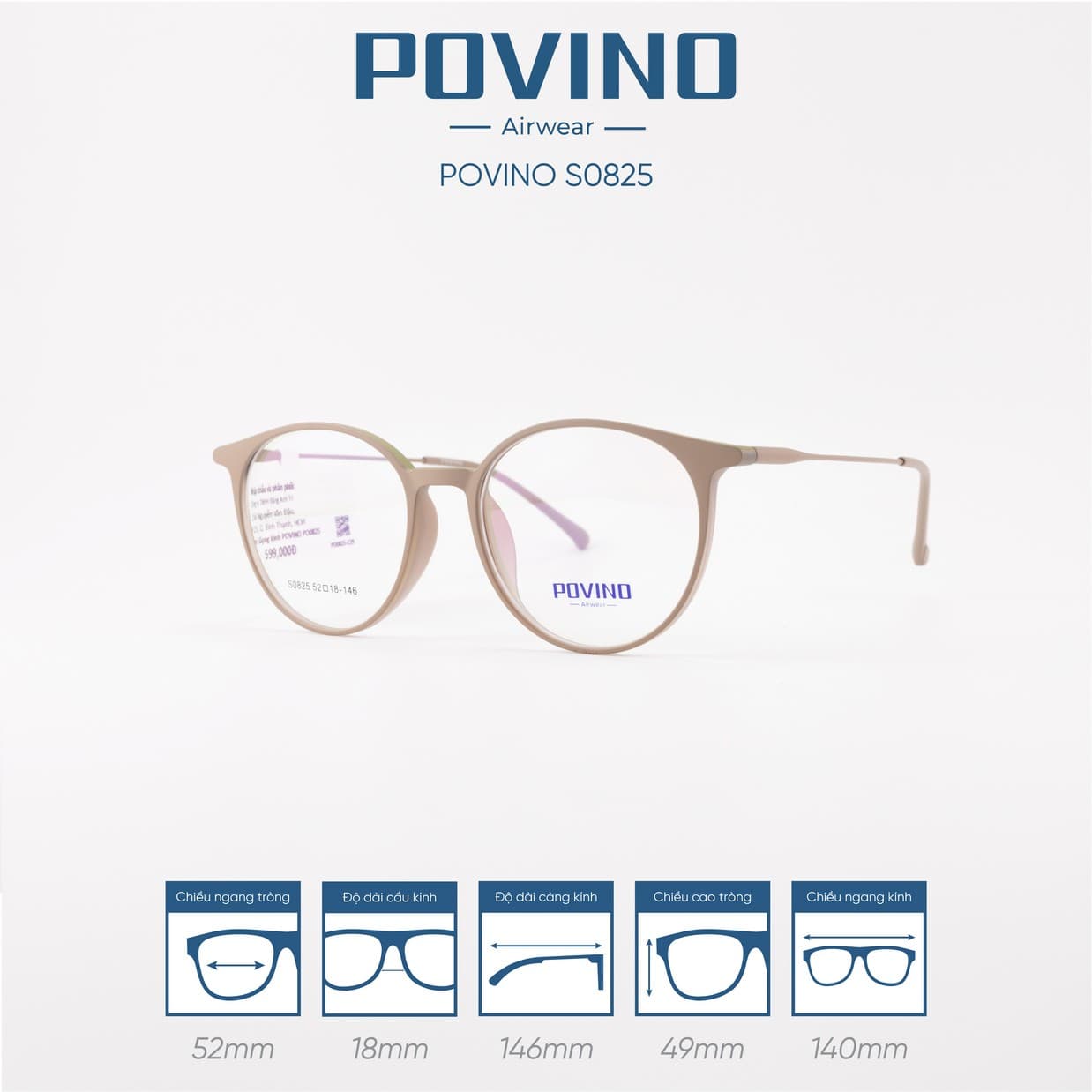 Gọng kính POVINO 0825 - Ảnh 6