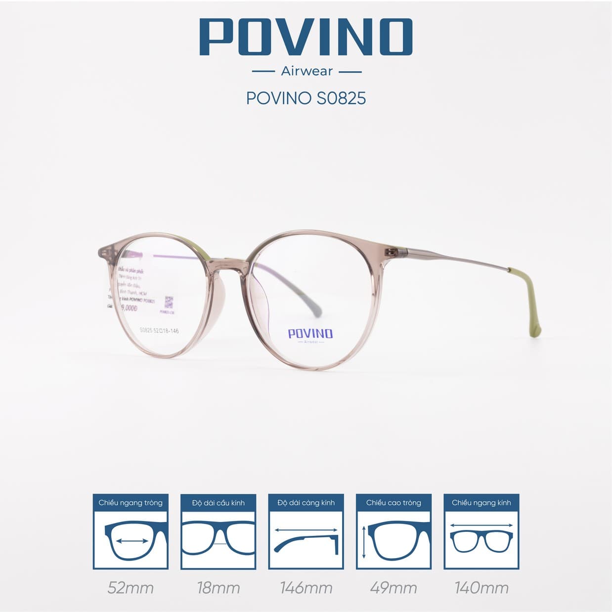 Gọng kính POVINO 0825 - Ảnh 7
