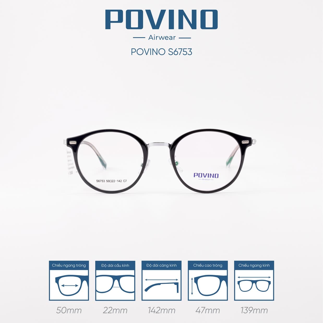 Gọng kính POVINO 6753 - Ảnh 1
