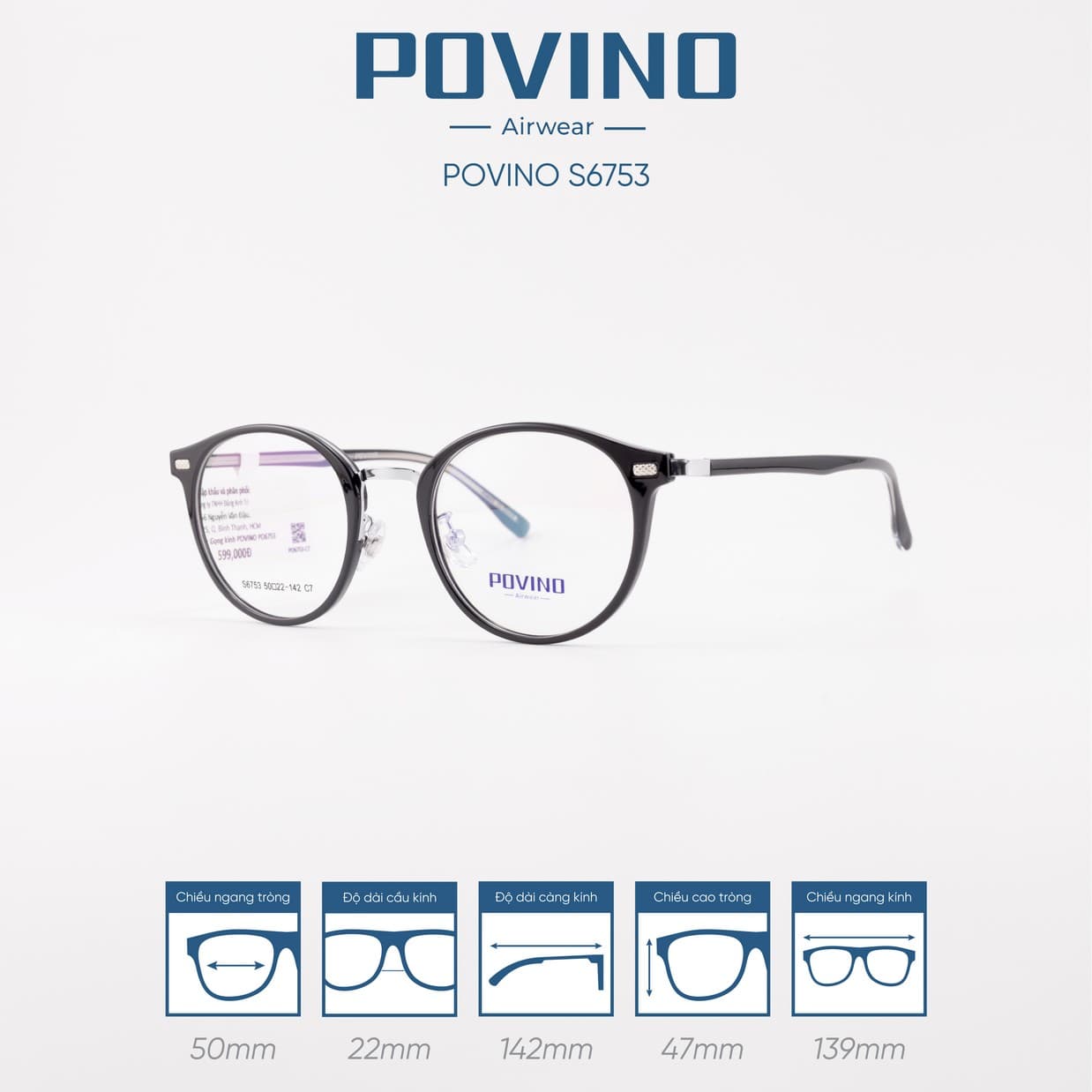 Gọng kính POVINO 6753 - Ảnh 3