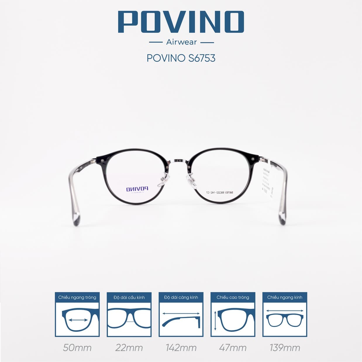 Gọng kính POVINO 6753 - Ảnh 4
