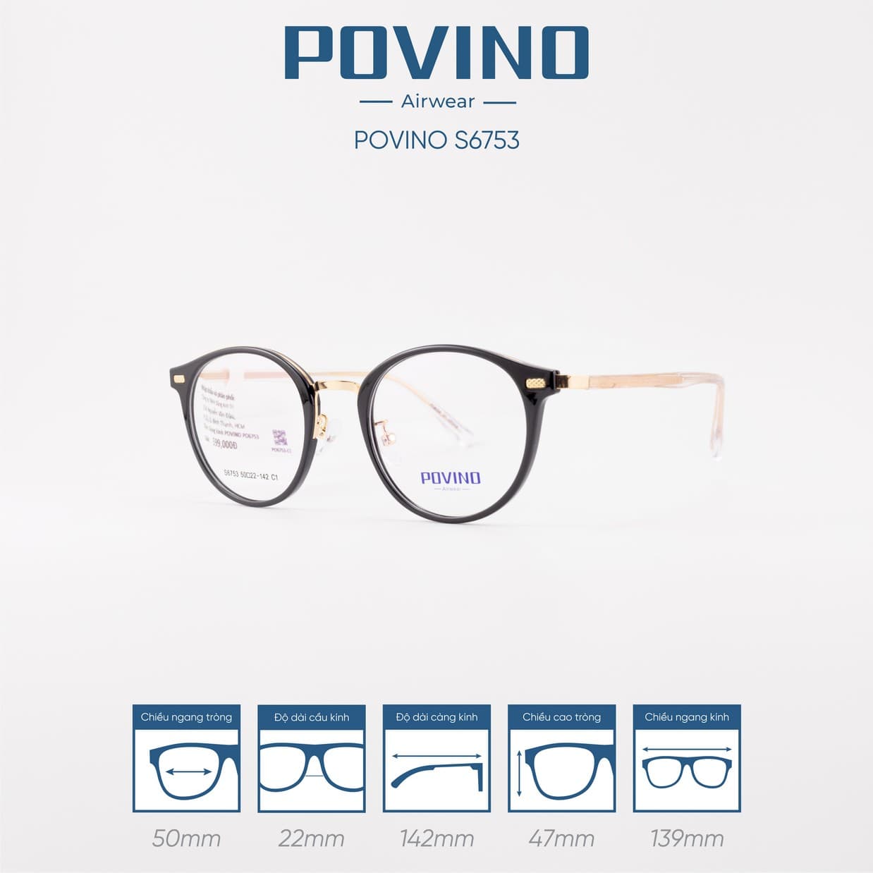Gọng kính POVINO 6753 - Ảnh 5
