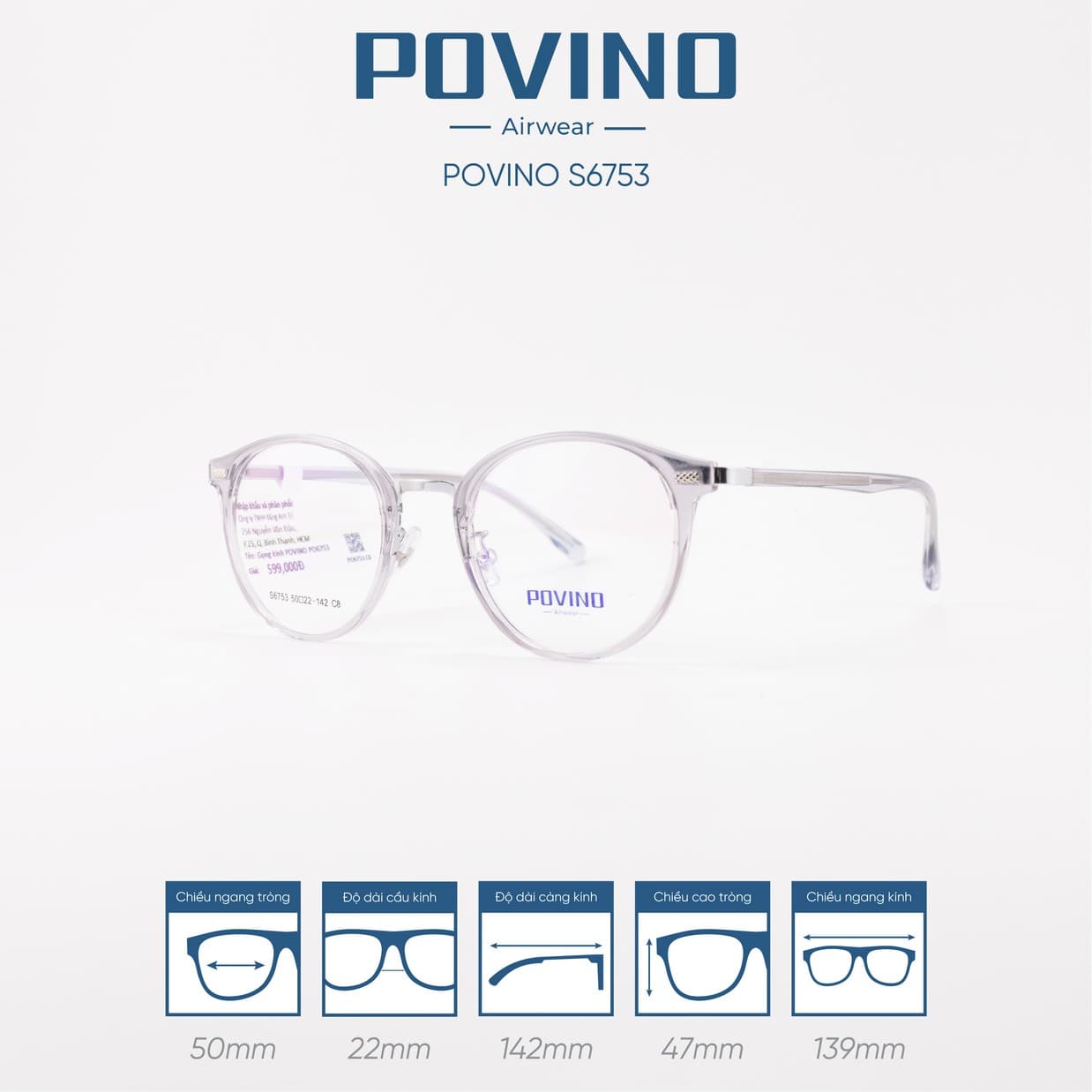 Gọng kính POVINO 6753 - Ảnh 6