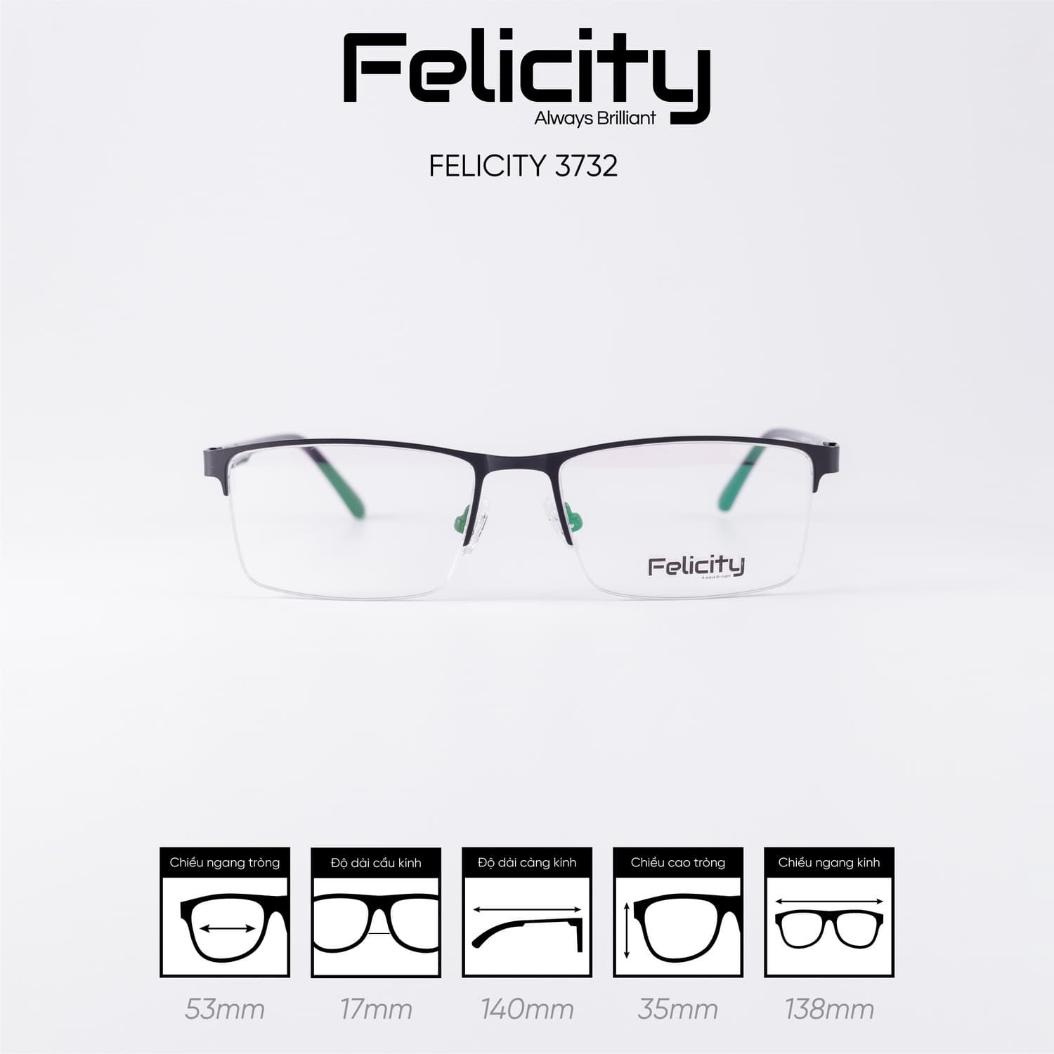 Gọng kính FELICITY 3732 - Ảnh 1