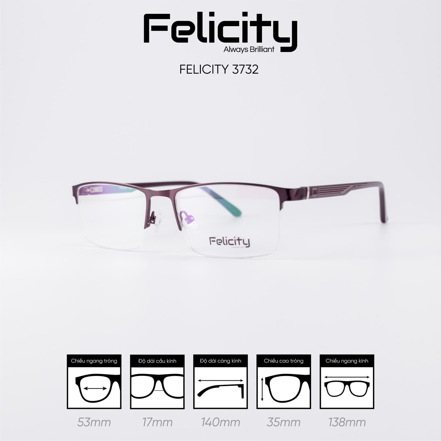 Gọng kính FELICITY 3732 - Ảnh 3