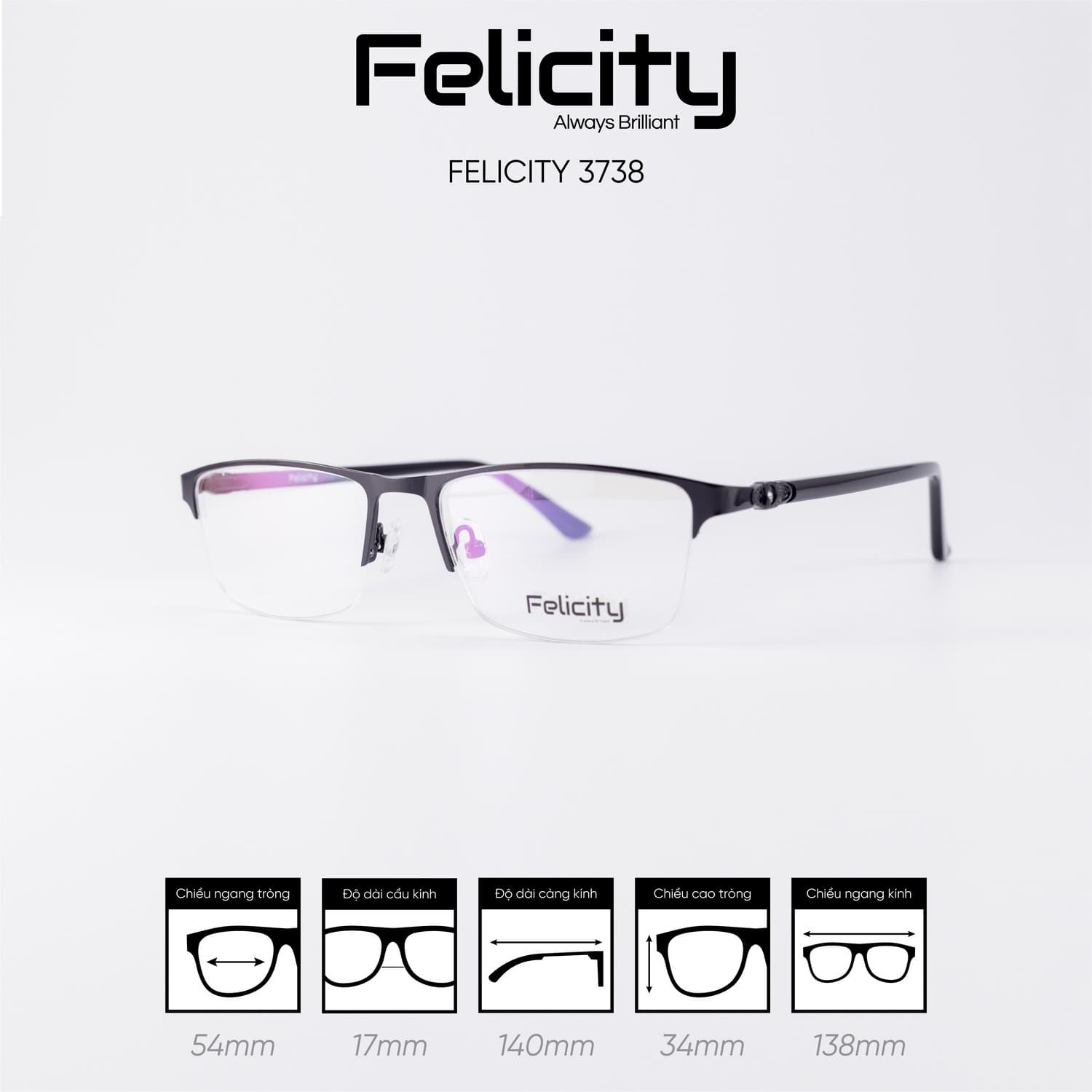 Gọng kính FELICITY 3738 - Ảnh 3