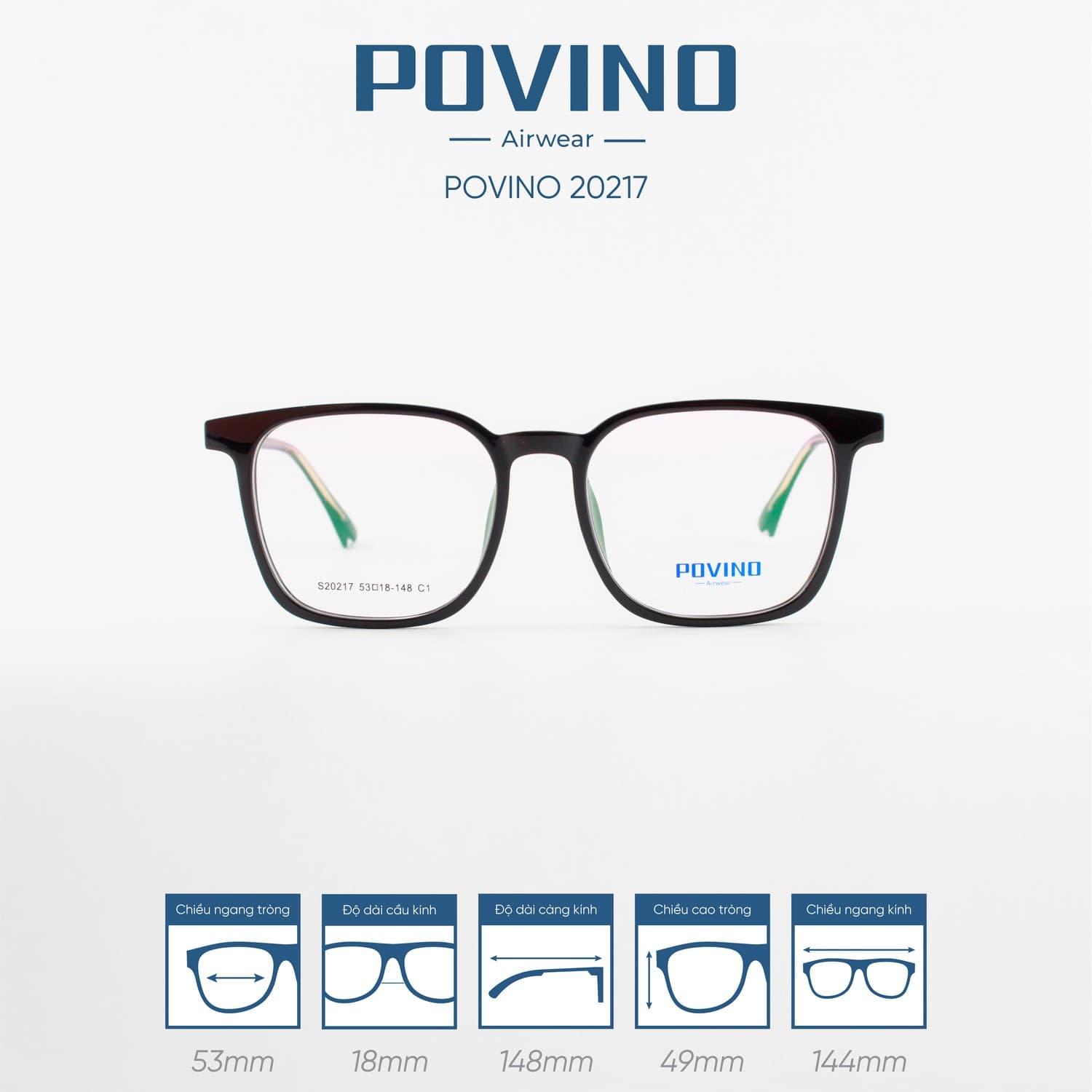 Gọng kính POVINO PO20217 - Ảnh 1