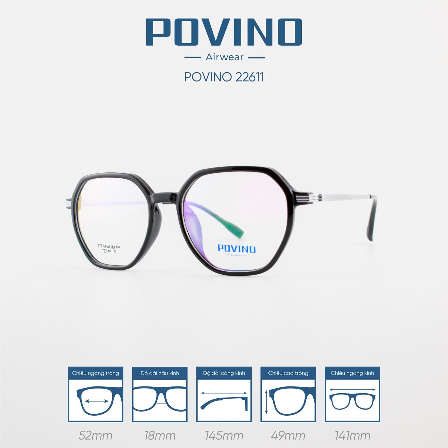 Gọng kính POVINO PO22611 - Ảnh 4