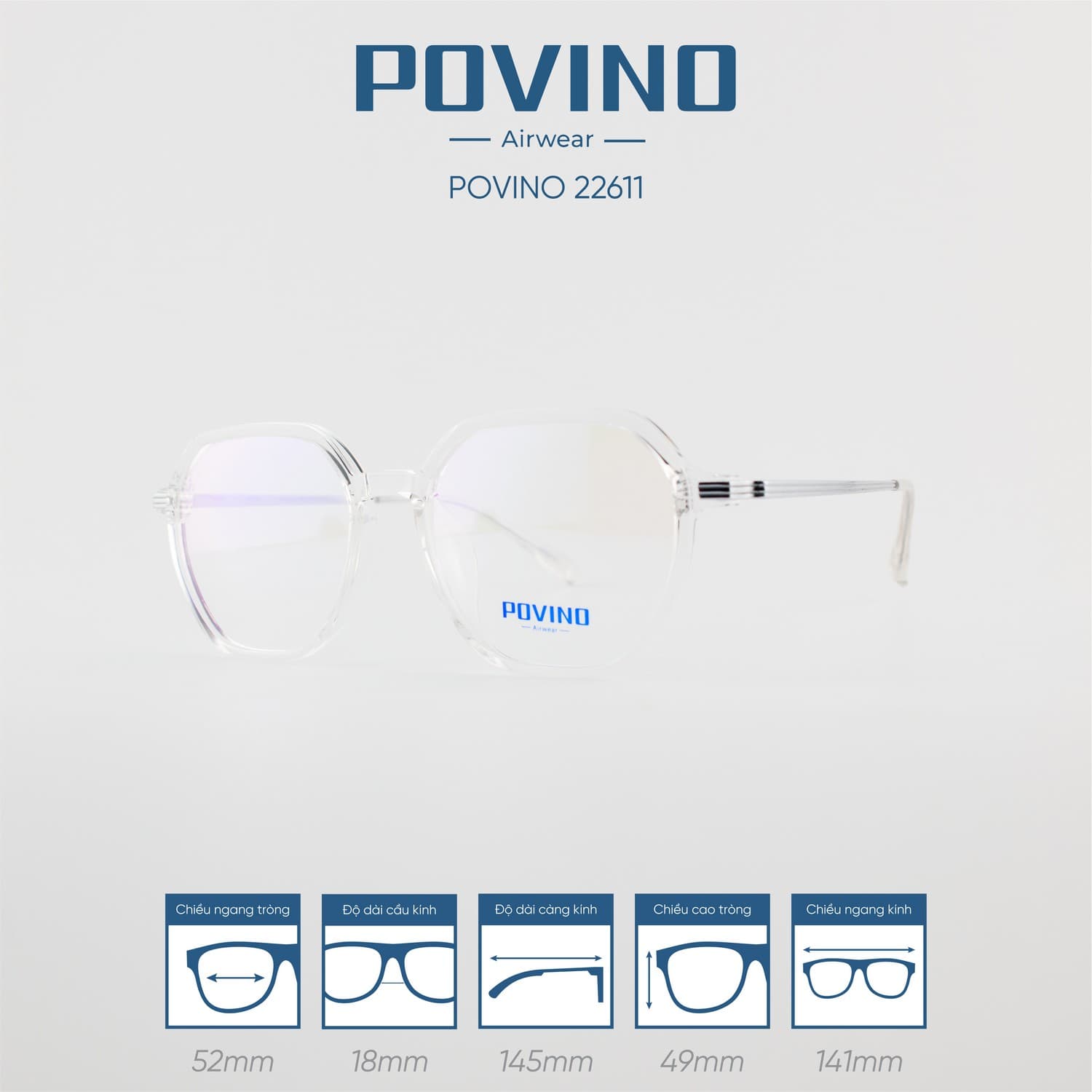 Gọng kính POVINO PO22611 - Ảnh 5