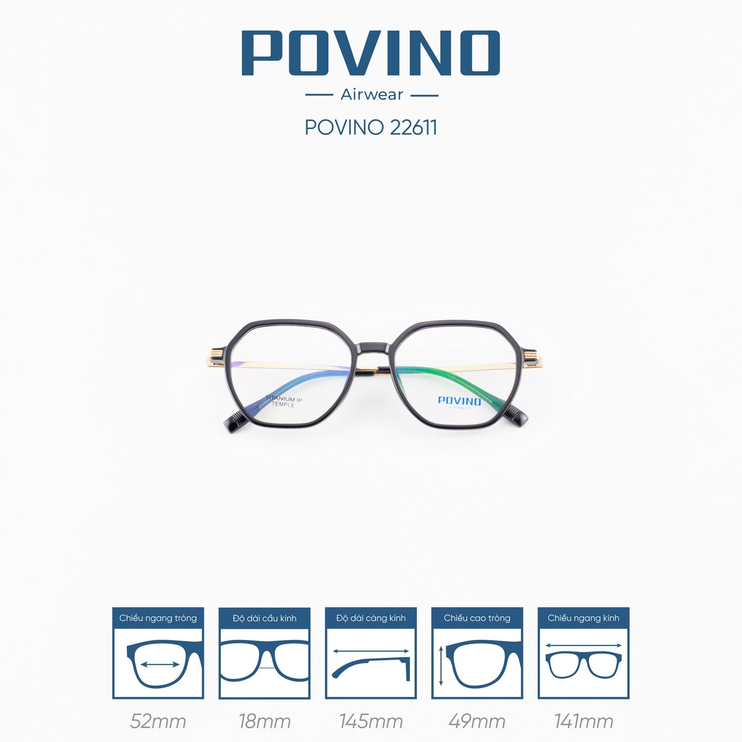 Gọng kính POVINO PO22611 - Ảnh 7