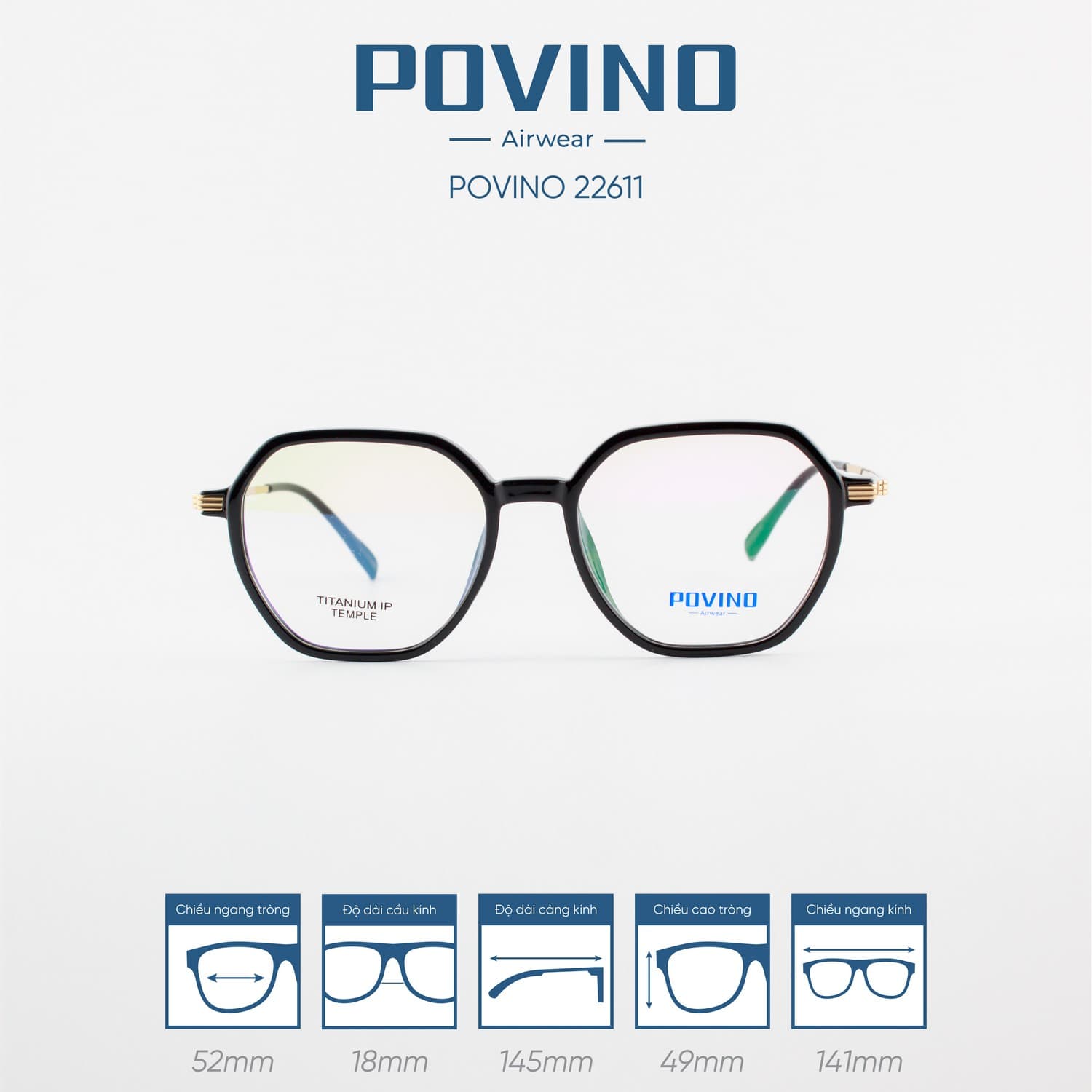 Gọng kính POVINO PO22611 - Ảnh 1