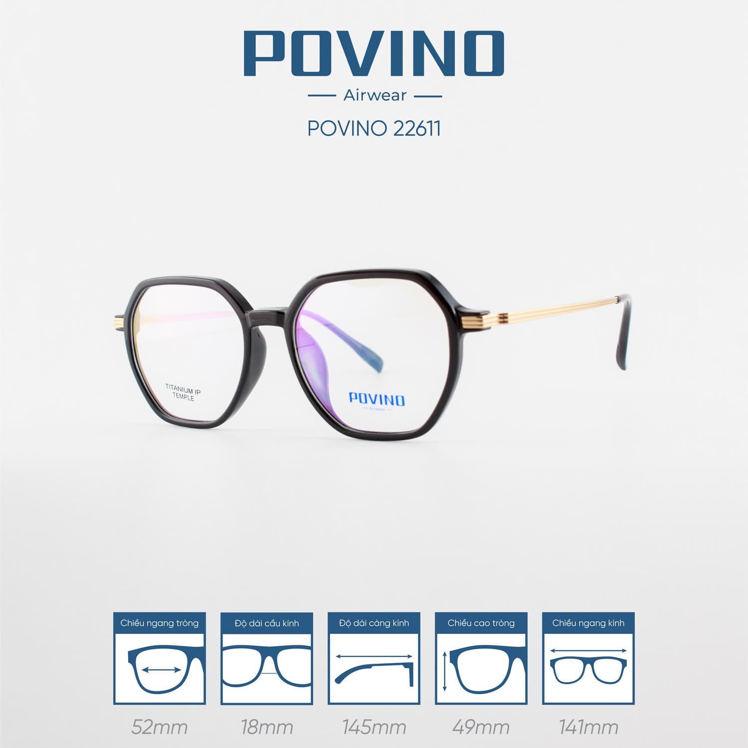 Gọng kính POVINO PO22611 - Ảnh 3