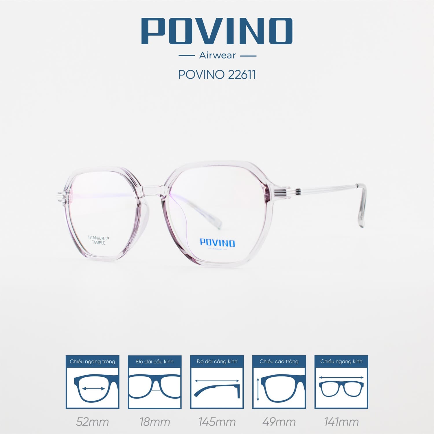 Gọng kính POVINO PO22611 - Ảnh 6