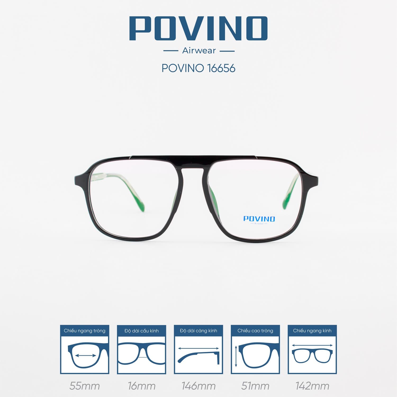 Gọng kính POVINO PO16656