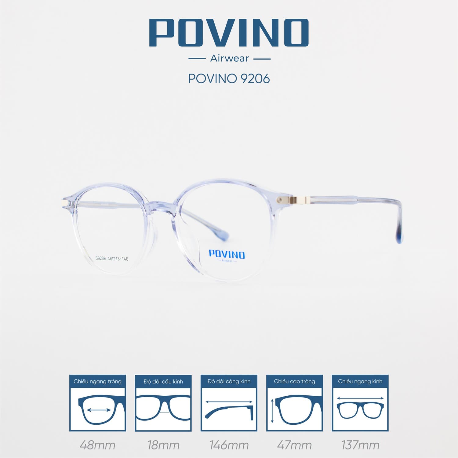 Gọng kính POVINO PO9206 - Ảnh 6
