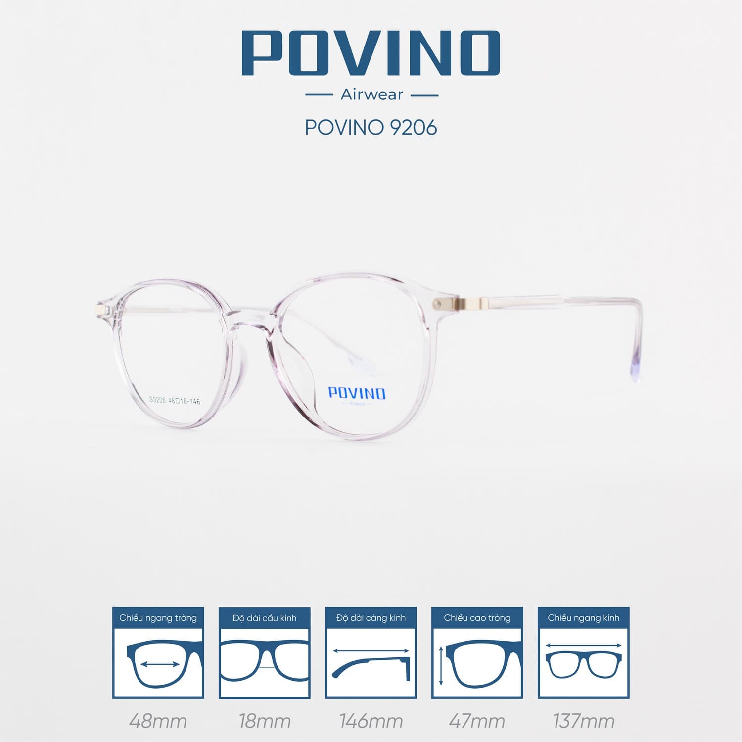 Gọng kính POVINO PO9206 - Ảnh 5