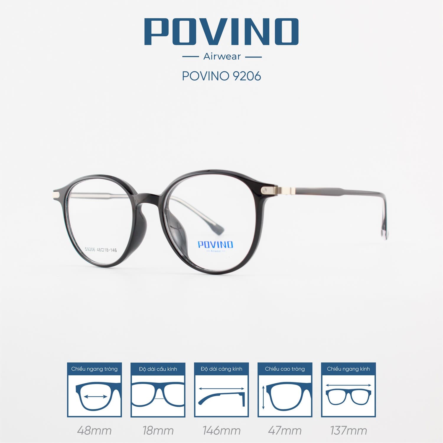 Gọng kính POVINO PO9206 - Ảnh 4
