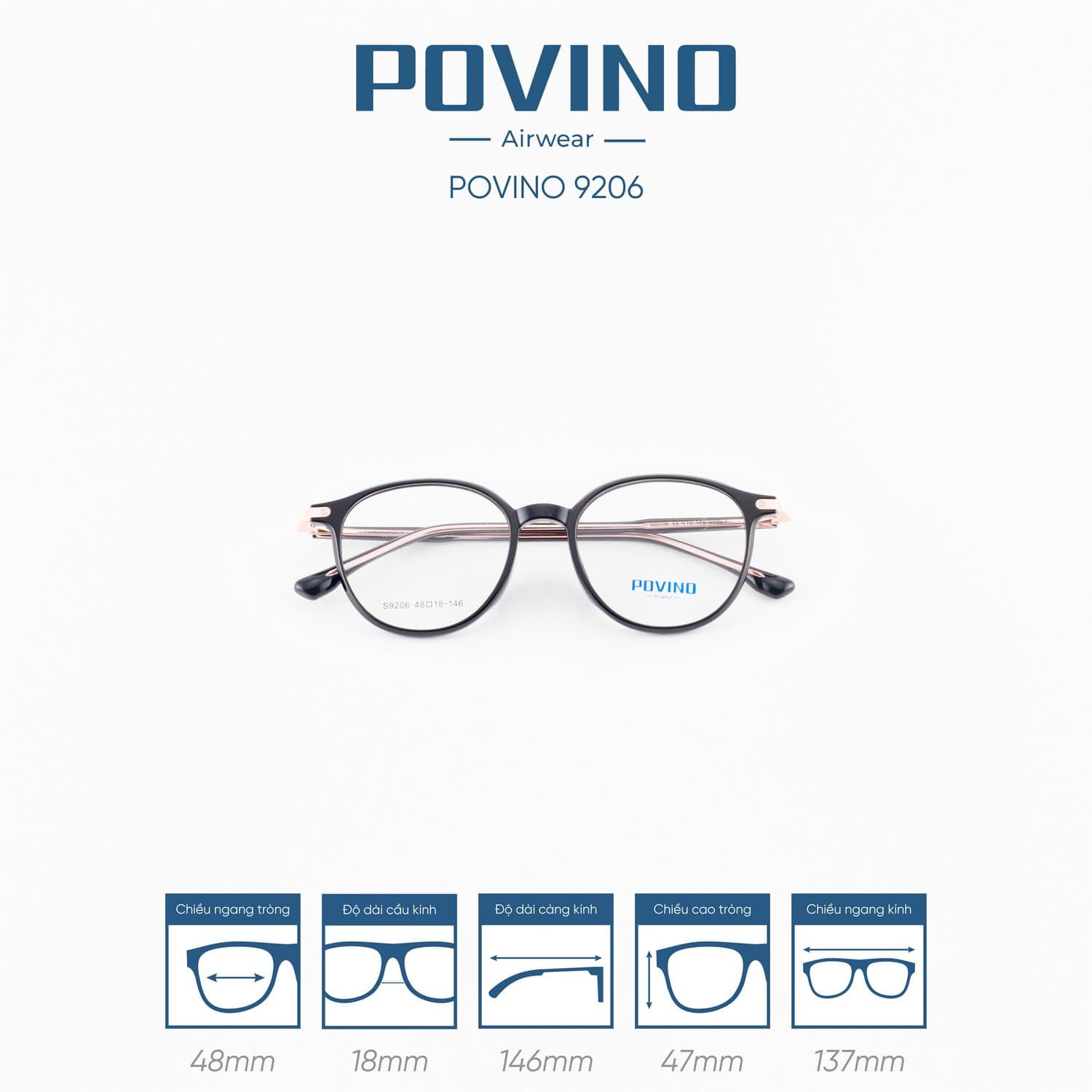 Gọng kính POVINO PO9206 - Ảnh 7