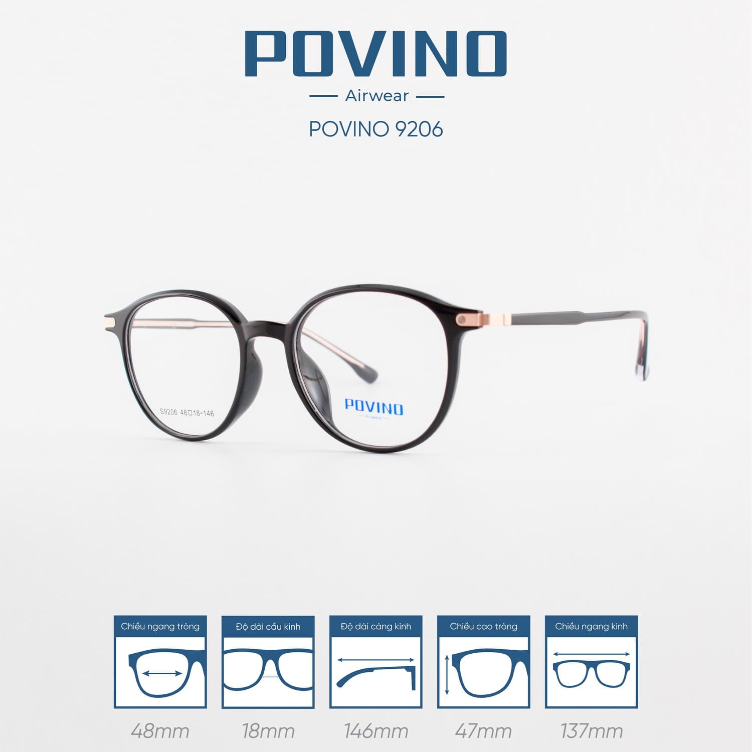 Gọng kính POVINO PO9206 - Ảnh 3