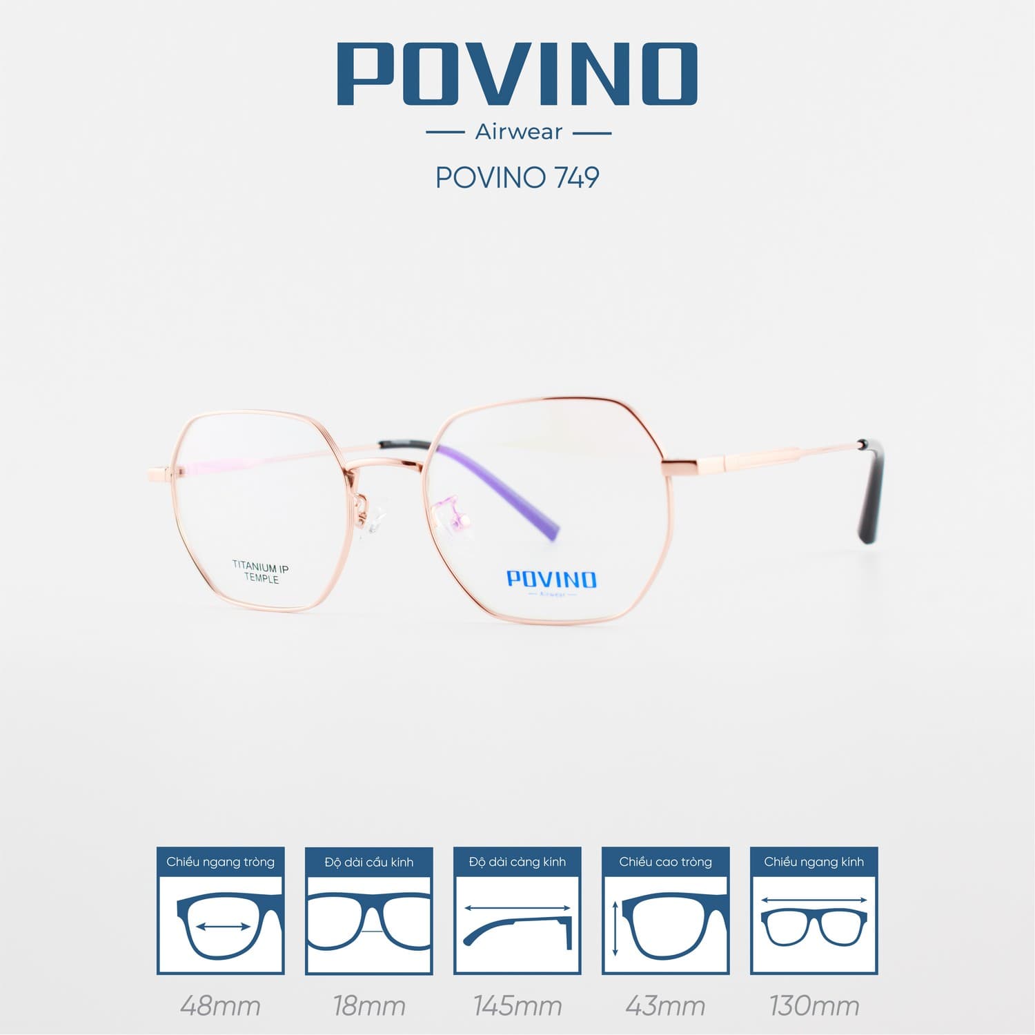 Gọng kính POVINO PO749 - Ảnh 5