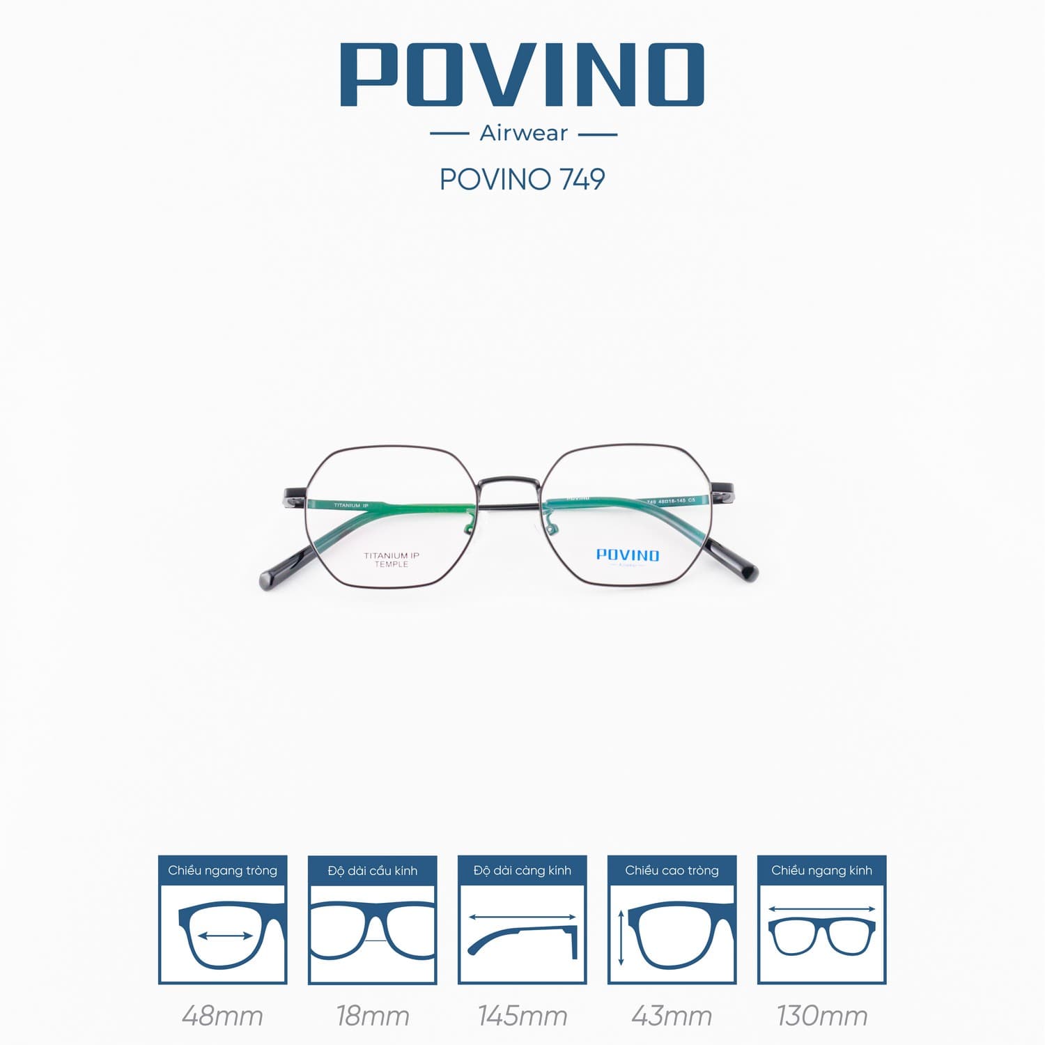 Gọng kính POVINO PO749 - Ảnh 6