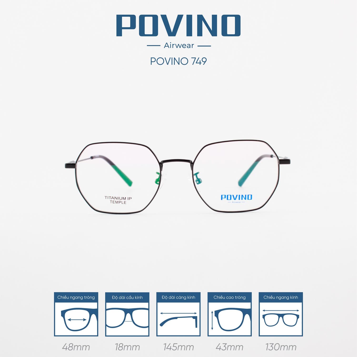 Gọng kính POVINO PO749 - Ảnh 1