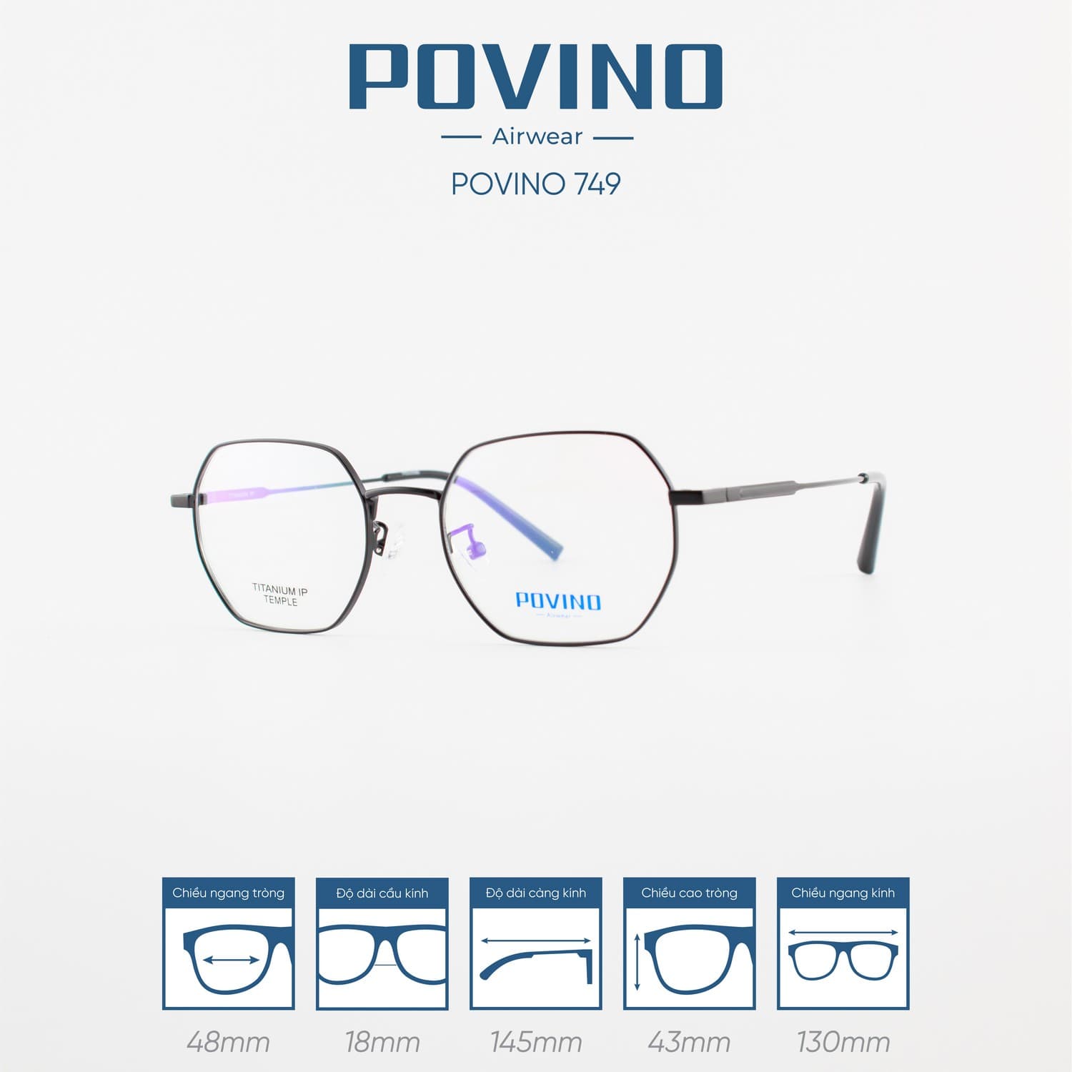 Gọng kính POVINO PO749 - Ảnh 3