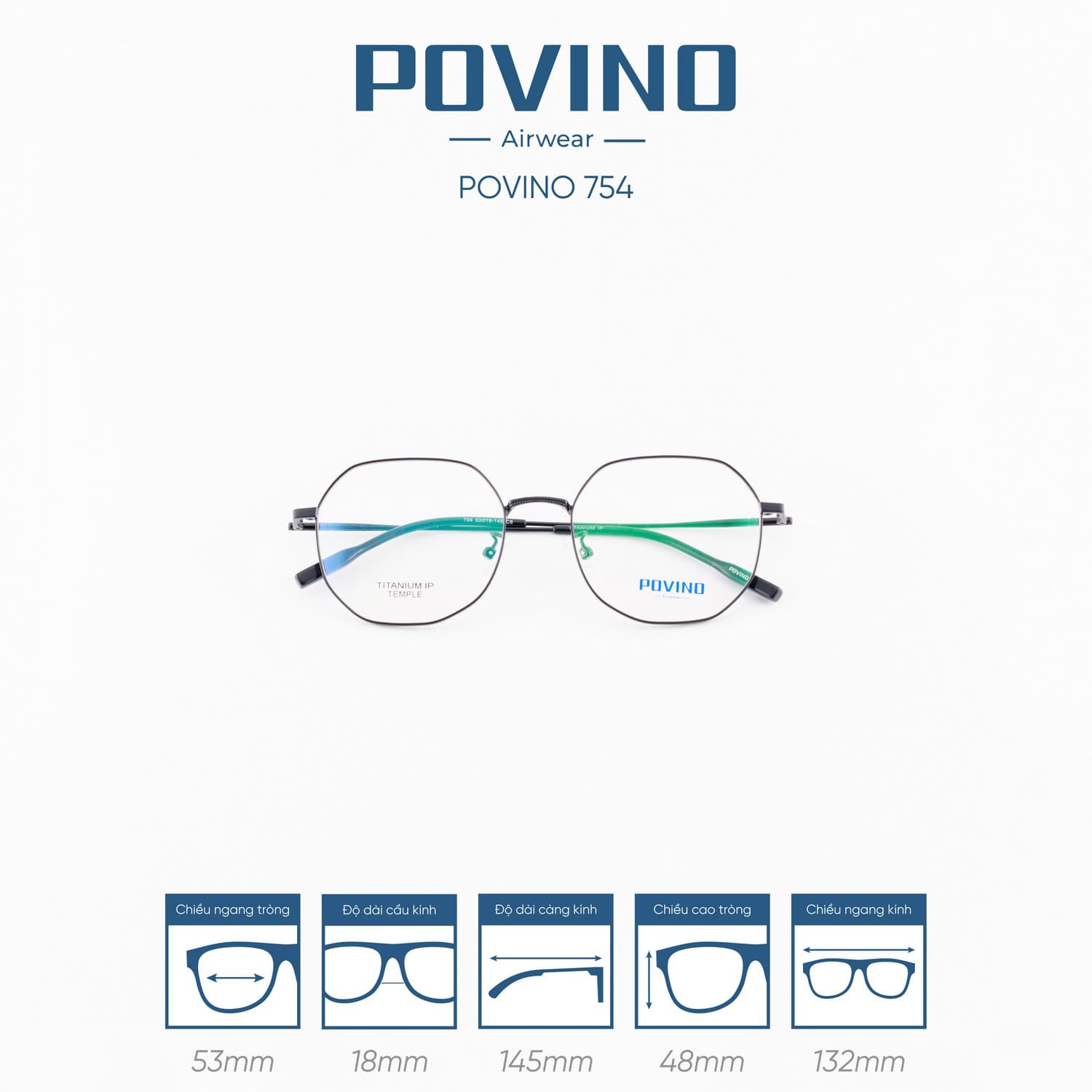 Gọng kính POVINO PO754 - Ảnh 5
