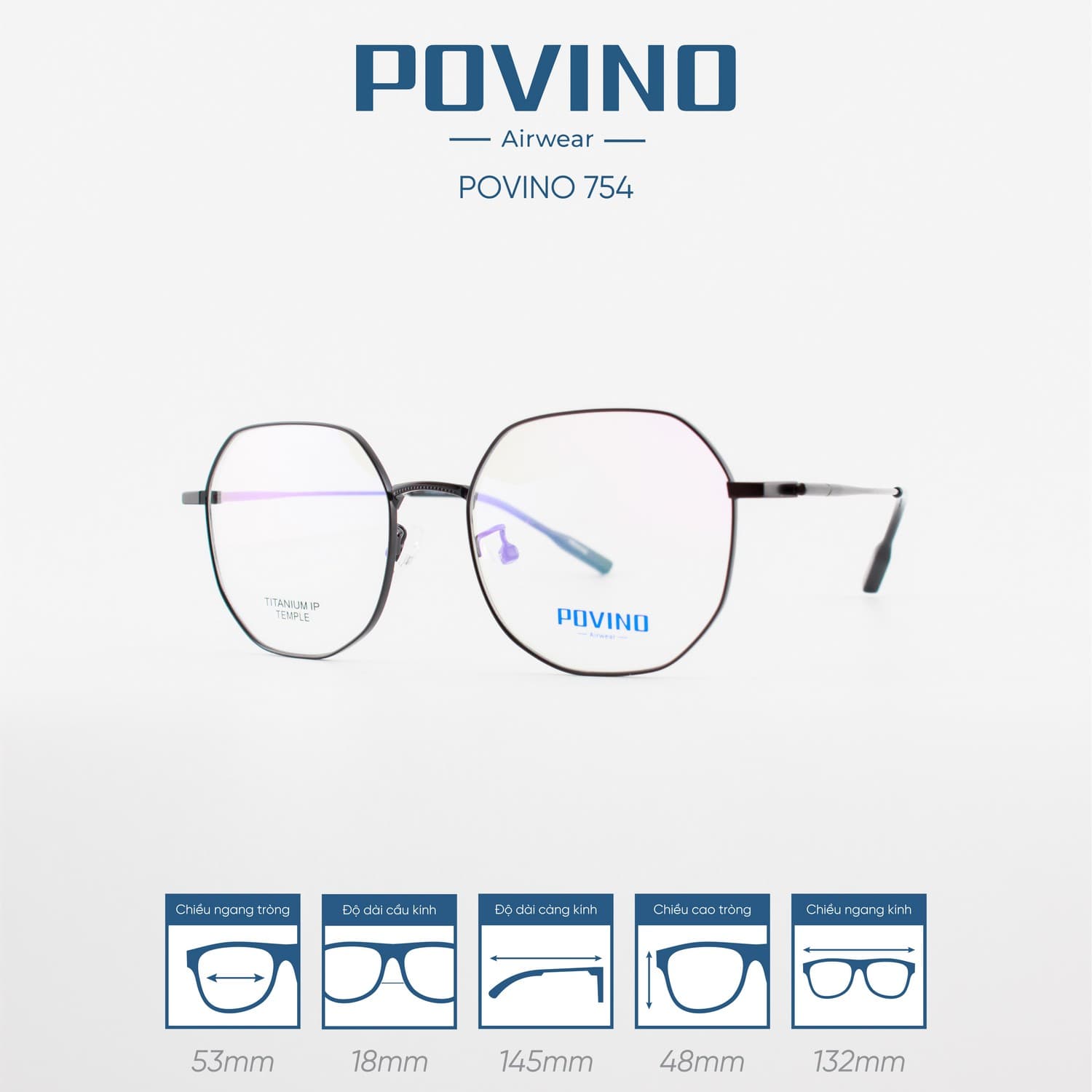 Gọng kính POVINO PO754 - Ảnh 3