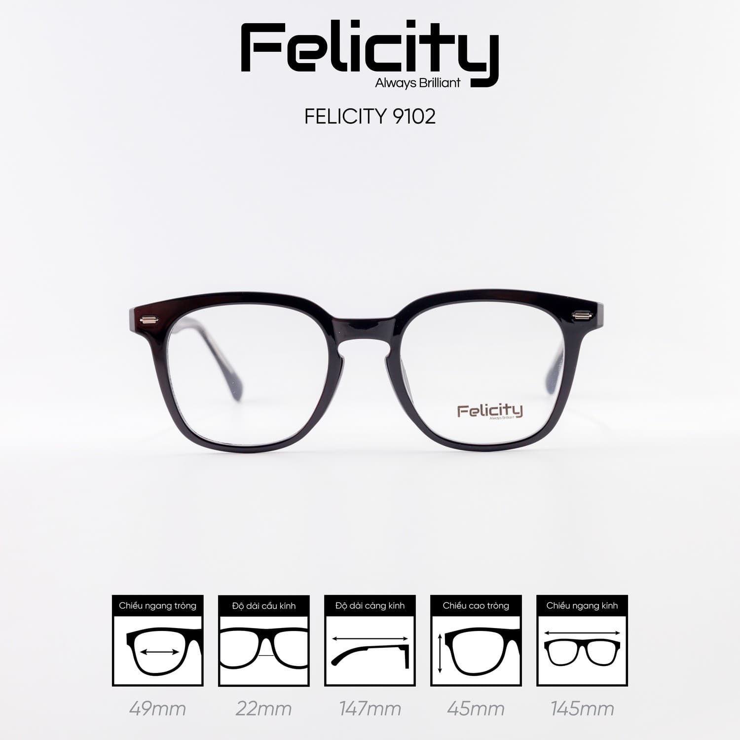 Gọng kính FELICITY 9102 - Ảnh 1