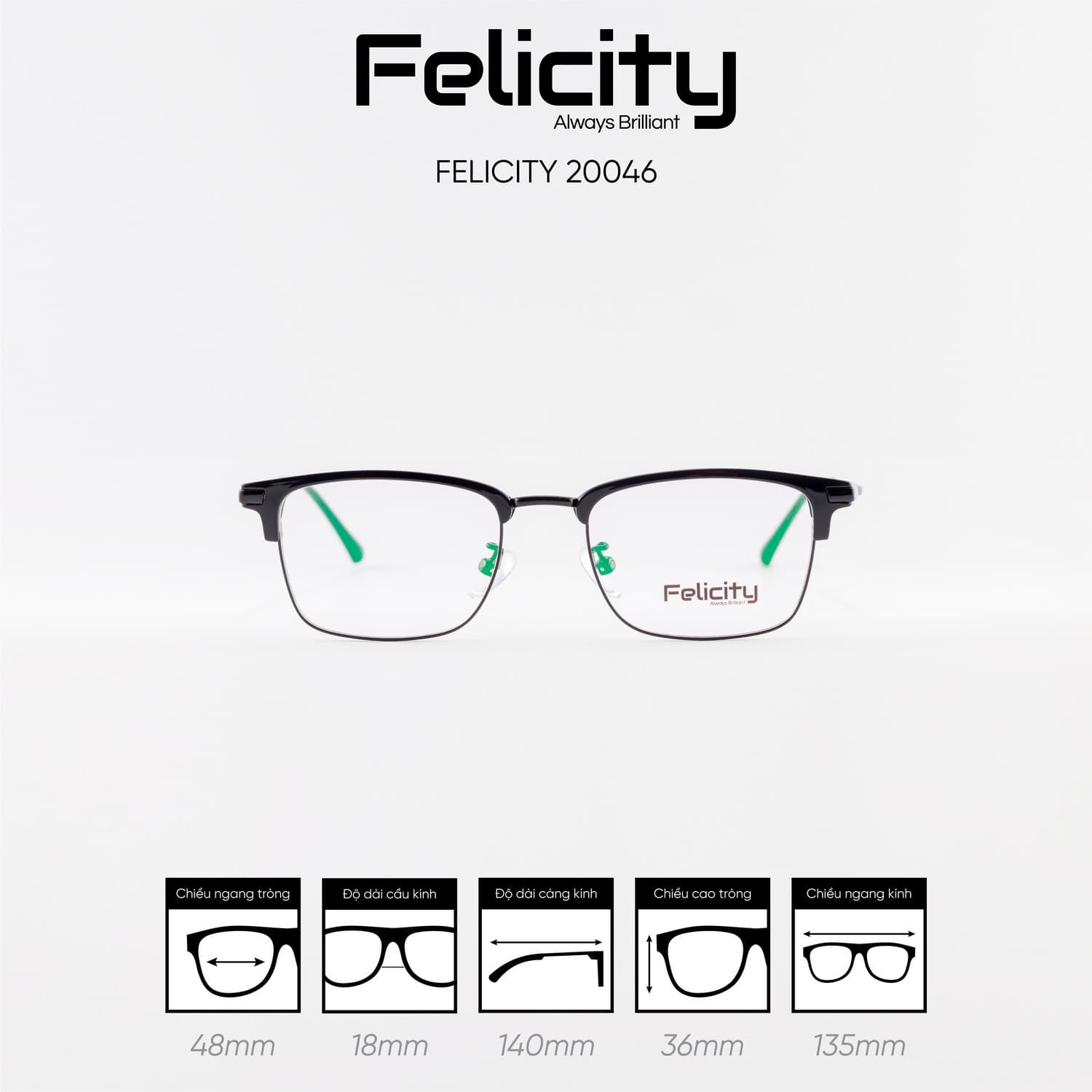 Gọng kính FELICITY 20046 - Ảnh 1