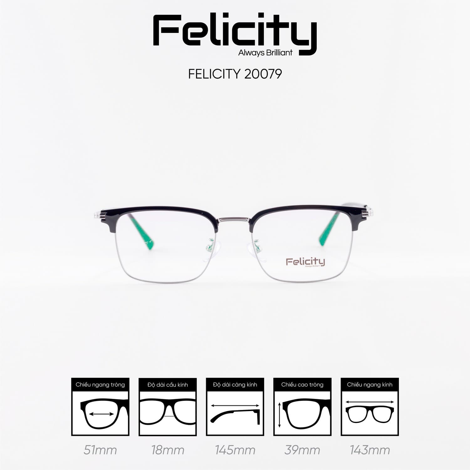 Gọng kính FELICITY 20079 - Ảnh 1
