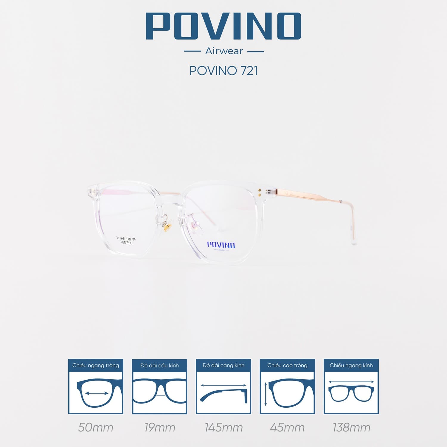 Gọng kính POVINO PO721 - Ảnh 11
