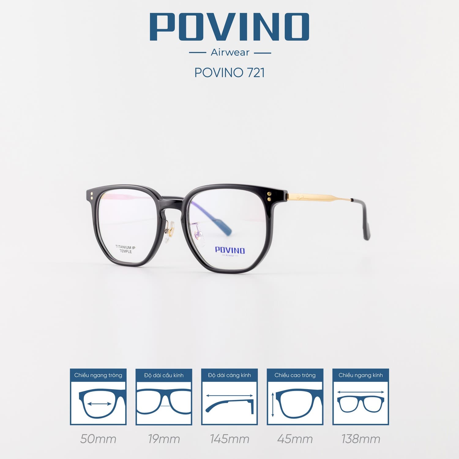 Gọng kính POVINO PO721 - Ảnh 9