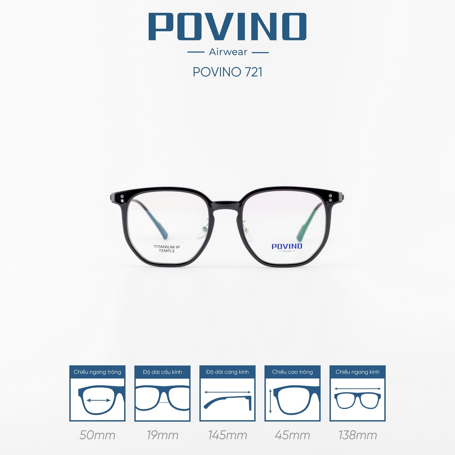 Gọng kính POVINO PO721 - Ảnh 1