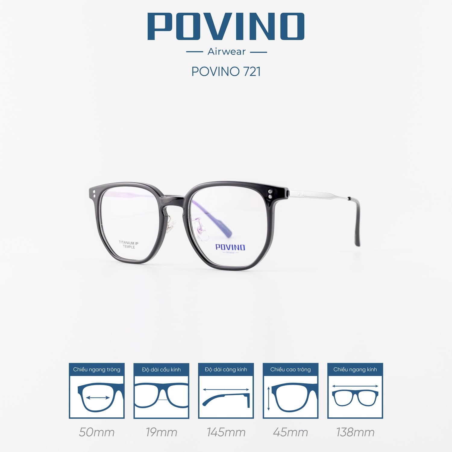 Gọng kính POVINO PO721 - Ảnh 6