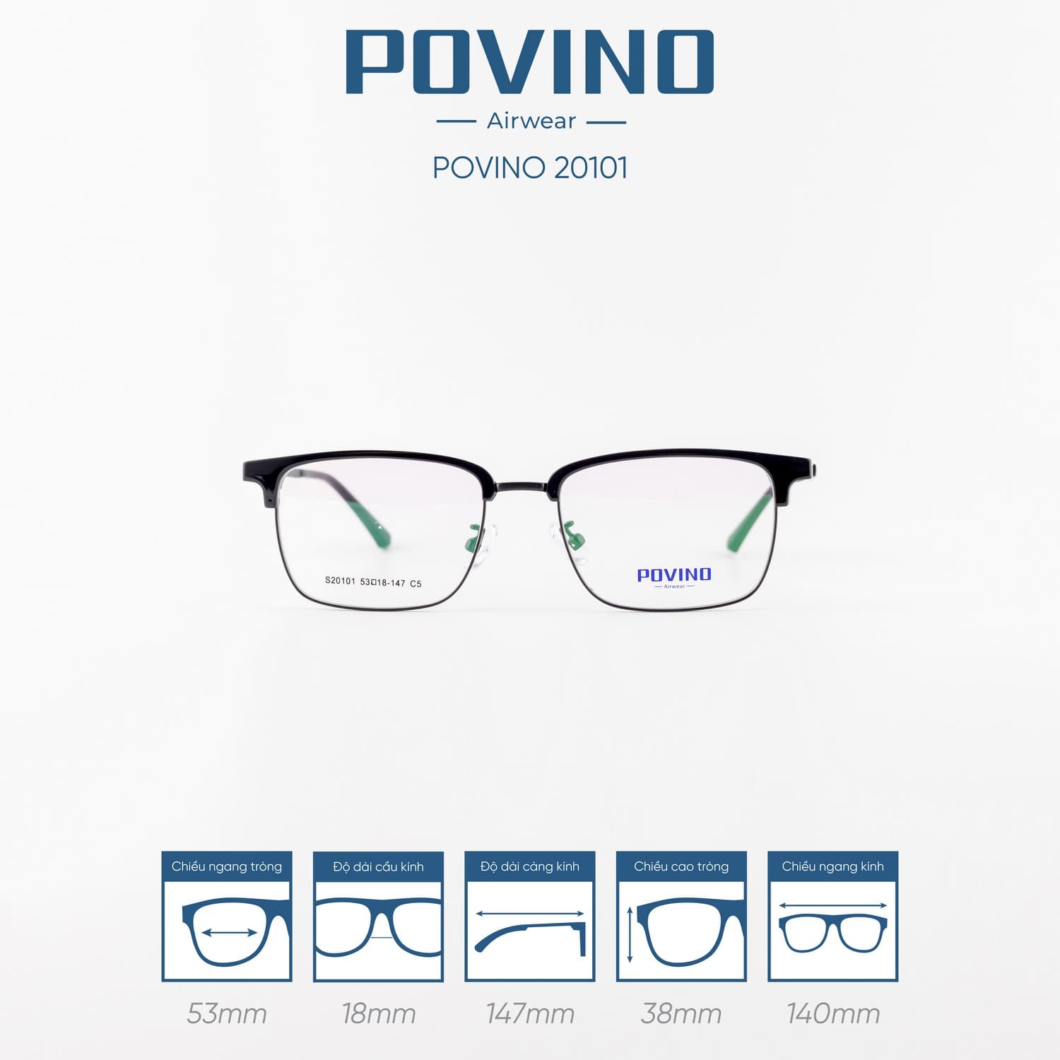 Gọng kính POVINO PO20101 - Ảnh 1