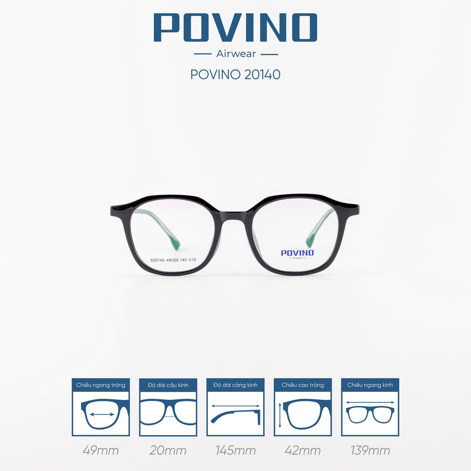 Gọng kính POVINO PO20140 - Ảnh 1