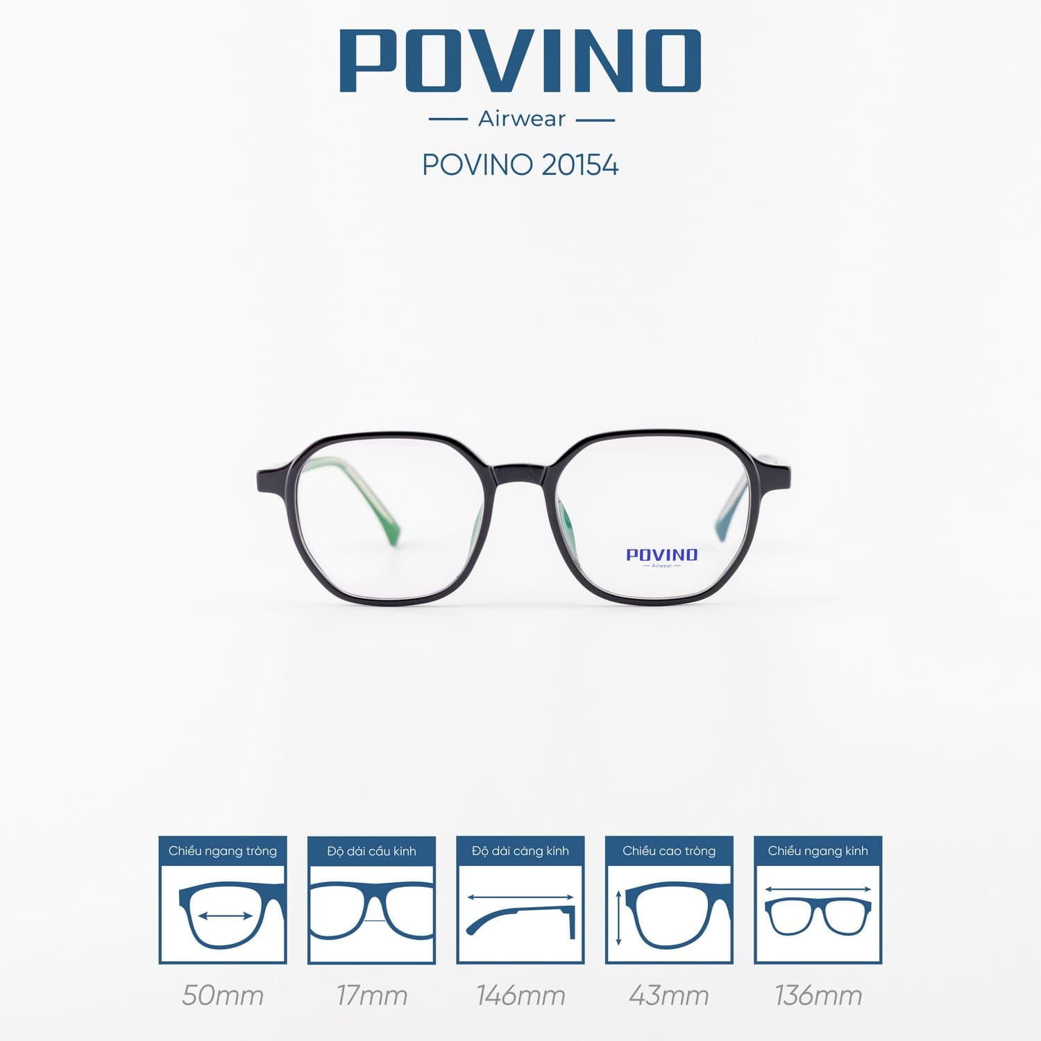 Gọng kính POVINO PO20154 - Ảnh 1
