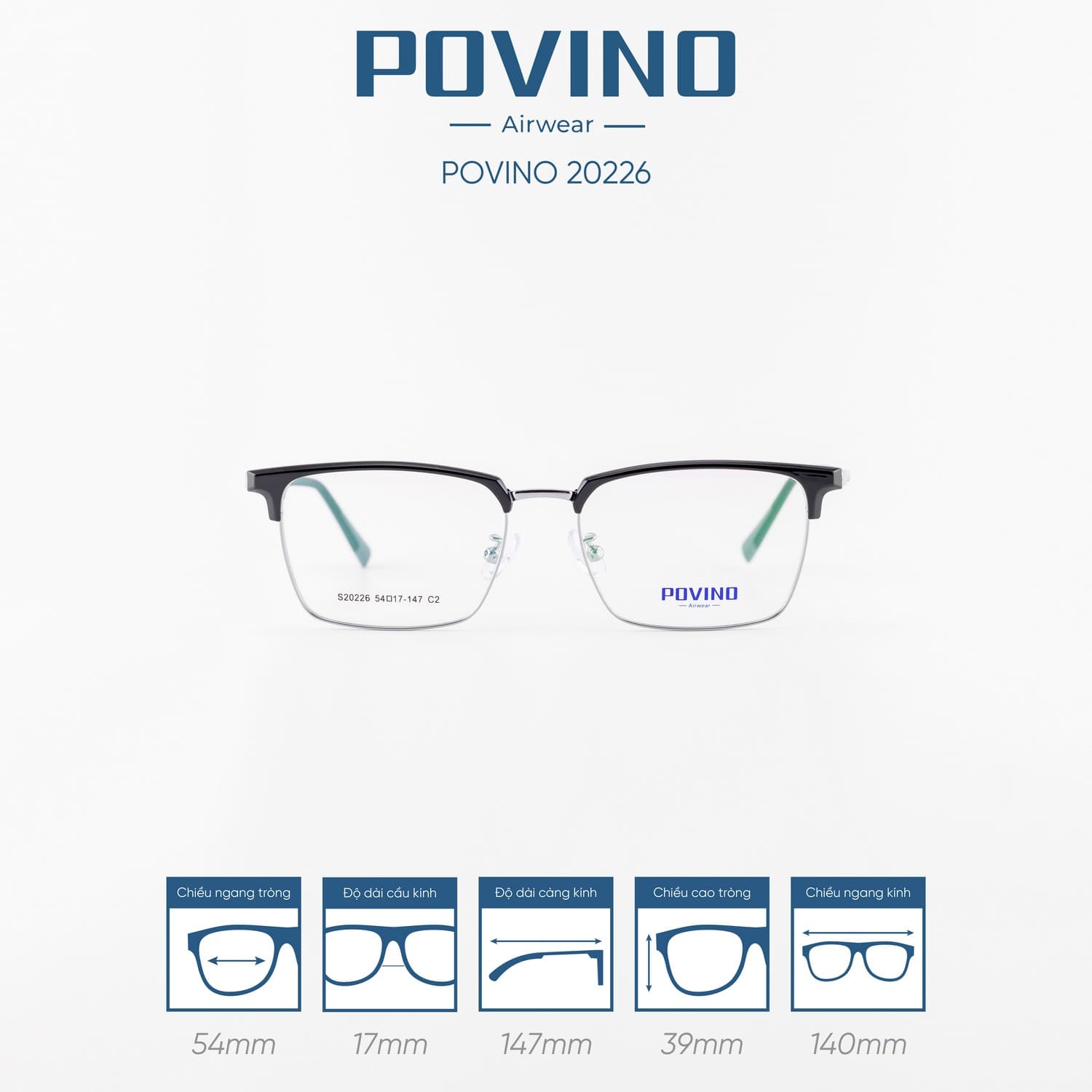 Gọng kính POVINO PO20226 - Ảnh 1