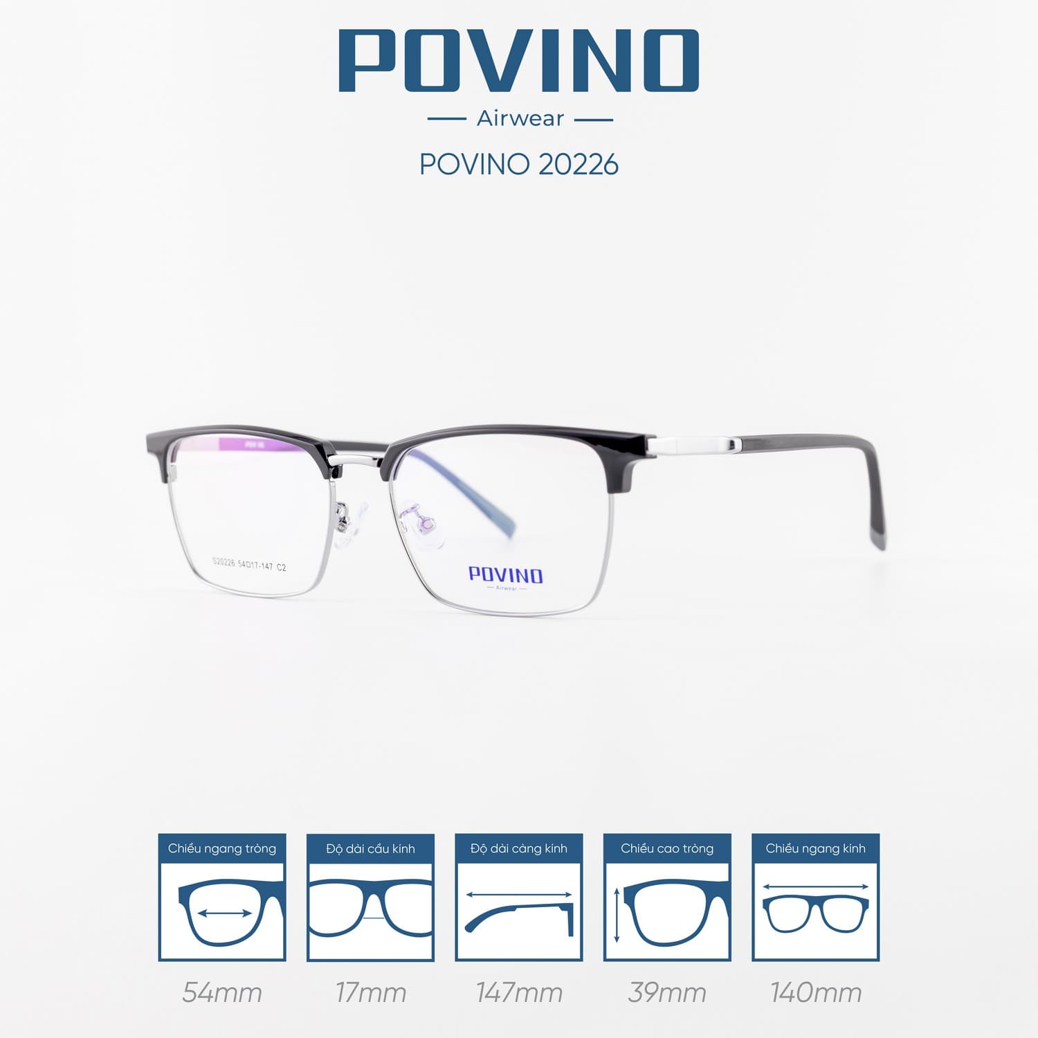 Gọng kính POVINO PO20226 - Ảnh 6